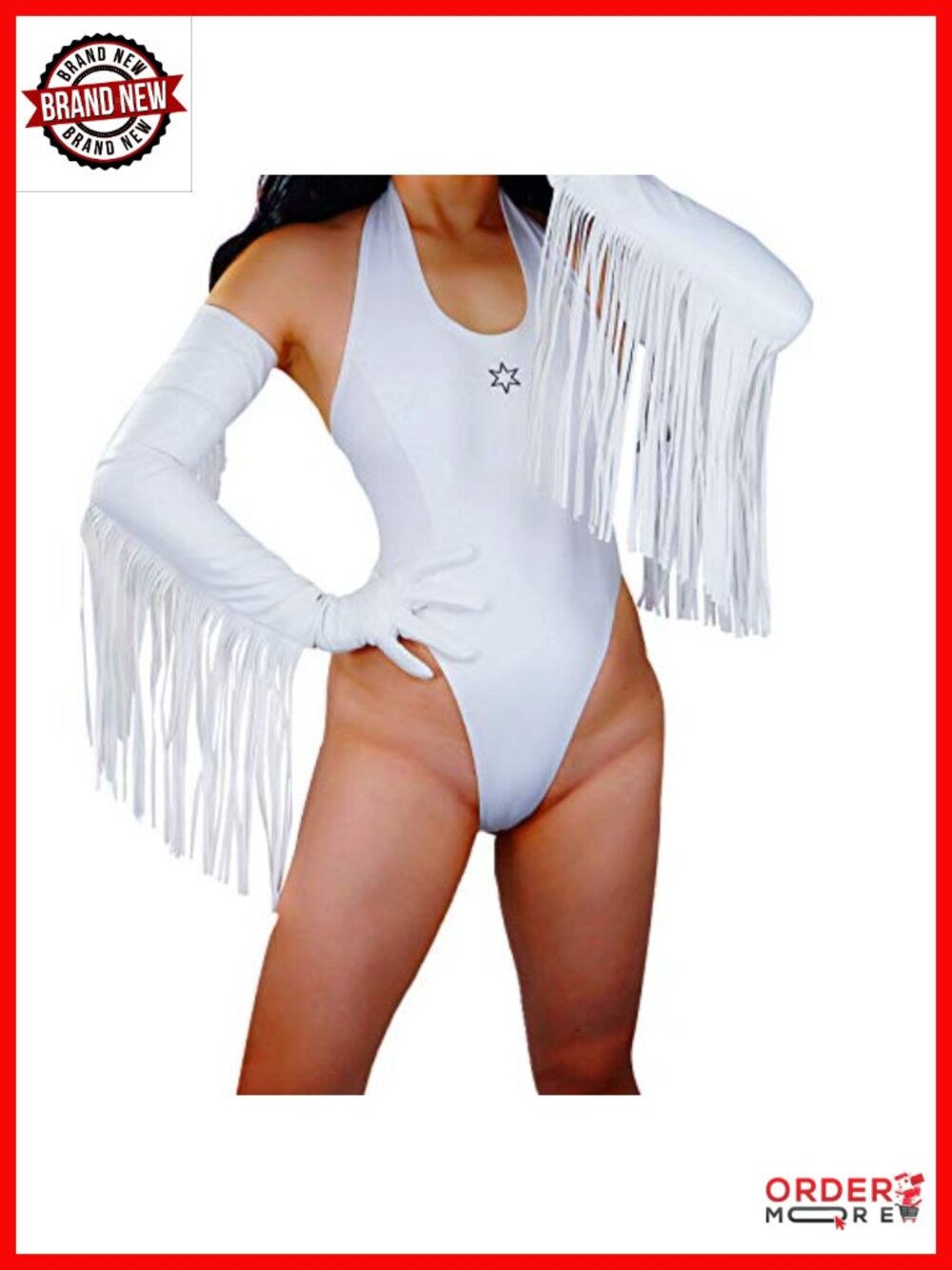 Faux Leather Long Fringe Gloves 28" Tassel Opera Halloween Costume